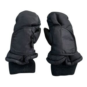 Kids Black Winter Mittens